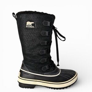 SOREL Black Tivoli High Waterproof Winter Boots faux shearling size 7